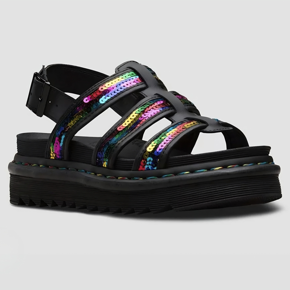 Doc Martens Yelena Sequin Rainbow Sandal 9